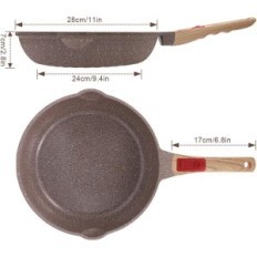 Duboka keramička tava 28 cm ne-berbe s odvojivom smeđom ručkom