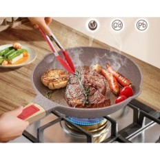 Globoko keramično cvrtje 28 cm neskladi s snemljivo rjavo ročajem