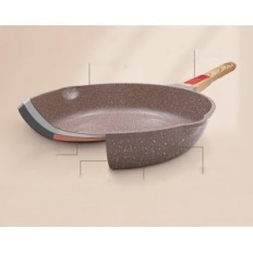 Globoko keramično cvrtje 28 cm neskladi s snemljivo rjavo ročajem