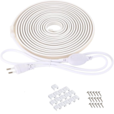 LED-lint COB 230V 10 m PC-ga 4000K valge veekindel IP67 pistikuga