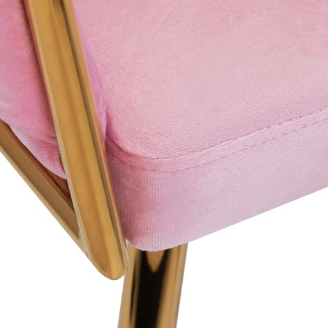 Cadeira 4Rico QS-GW06G rosa — close-up do assento