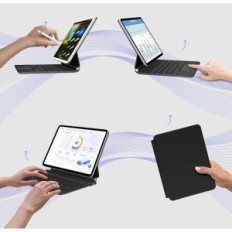Caso con teclado para iPad 10/11 "(2022/2025) NUFZ X8 QWERTZ DE MAGNÉTICA Exposición