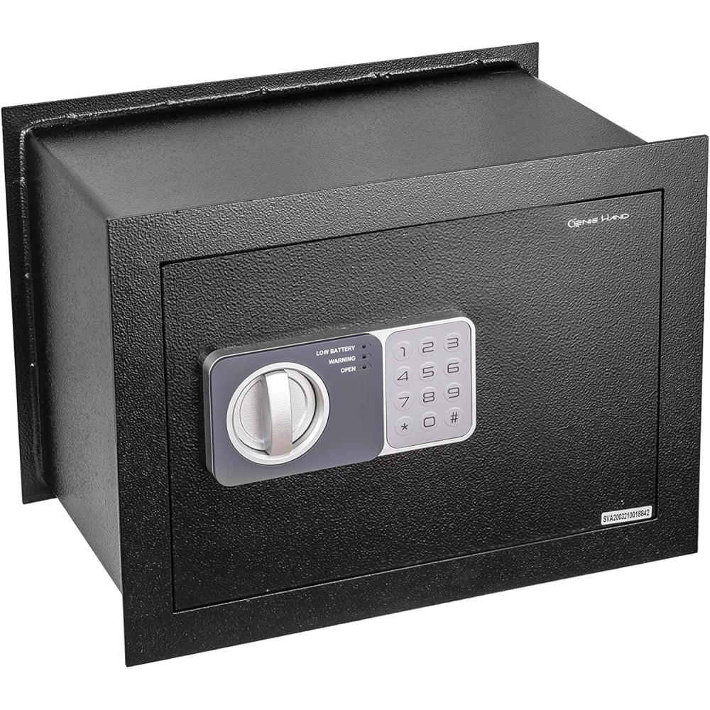 Wall Safe Genie Hand Medium Medium 20x37x27CM Κωδικός και Κλειδί Αντι-Διαρρίδωση Σύστημα