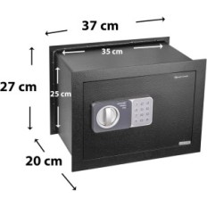 Muurveilig genie handmedium 20x37x27cm-code en sleutel anti-inbraaksysteem
