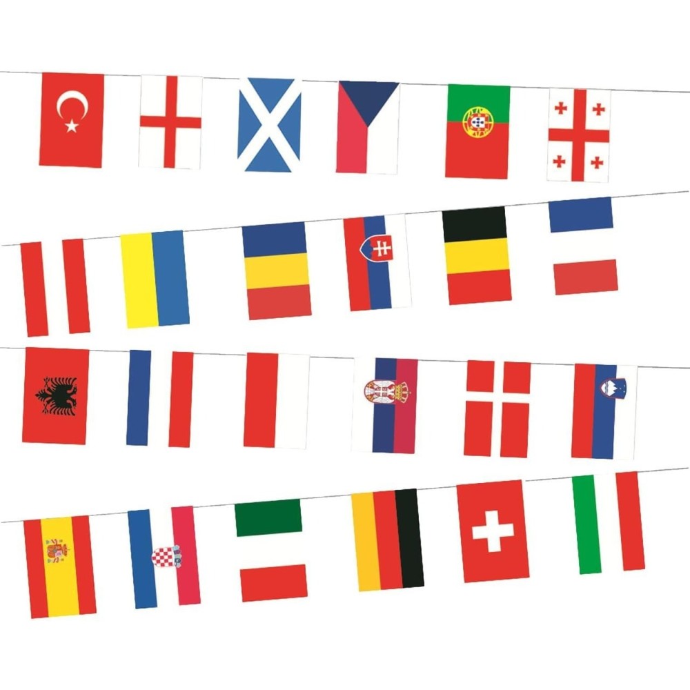 Dekorative Garland 8 M World Flags fra materiale for fester og arrangementer