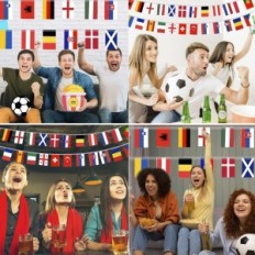 Dekorativt Garland 8 m verdensflag fra materiale til fester og arrangementer