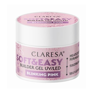Claresa Soft&Easy építő gél Blinking Pink 90g