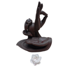 Brukt keramisk peis bakover Zen Lotus