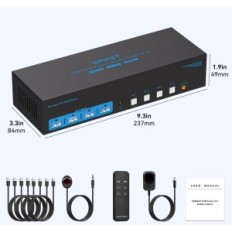 Switch KVM AINVLVNG VP-SW345 4K144Hz / 8K60Hz 4XPC 3XMonitor 4XUSB 3.0 Izložba