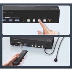 KVM 8K 4XPC 3XMonitor 4K144HZ 2XDP + HDMI 4XUSB 3.0 Schakelaar met Controller