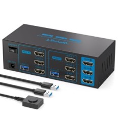 KVM switch 2 Computers 3 AILVLVNG VP-SW230 4K60HZ HDMI USB 3.0 monitors with 4 USB ports