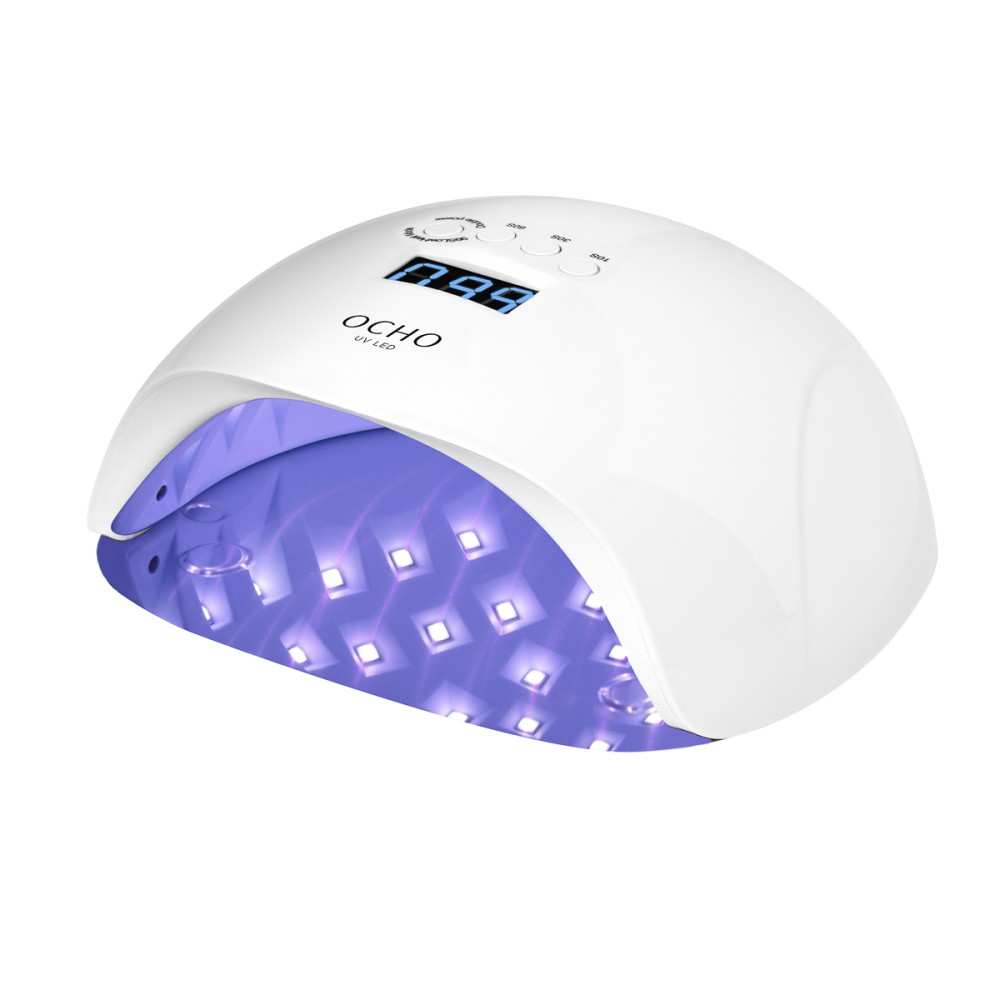 OCHO NAILS X13 UV LED lámpa 65W fehér tükrözött alappal — elölnézet