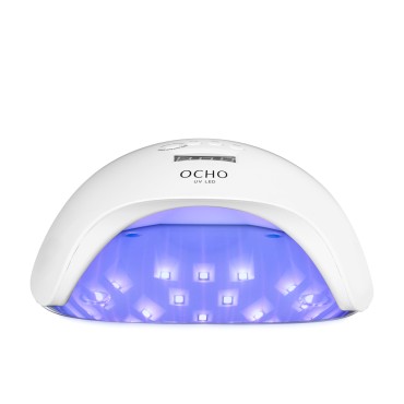UV LED Λάμπα OCHO NAILS X13 65W λευκή με καθρεφτισμένο κάτω μέρος — προβολή από μπροστά