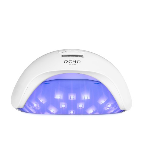 UV LED Lamp OCHO NAILS X13 65W wit met spiegelende onderkant — vooraanzicht