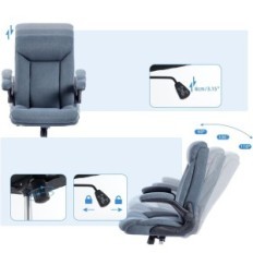 Bürosessel Mzlee Ergonomisches Modell Rotary mit Marineblau Armlehne