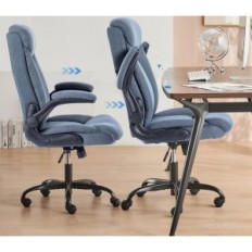 Kancelářský křeslo Mzlee Ergonomický model Rotační s námořnictva modrá loketní opěrka