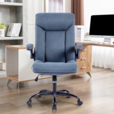 Biroja krēsls MZLEE ergonomisks modelis Rotary ar Navy Blue Manrest