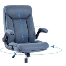 Kancelářský křeslo Mzlee Ergonomický model Rotační s námořnictva modrá loketní opěrka