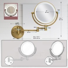 Reckosor Wall Spiegel met achtergrondverlichting en vergroting na het terugkeren