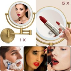 RECKODOR wall mirror with backlight and magnification after returning