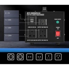 Beschadigde Creviars DT Transformer (2000VA) 2000W 220vna110V met USB EU / VS