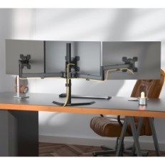 Stanite za 3 monitora do 27 "Wali MF003 podesivi samostojeći kapacitet 22 lbs, crno