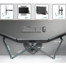 Seisa 3 monitorit kuni 27 "Wali MF003 Reguleeritav eraldatud maht 22 naela, must