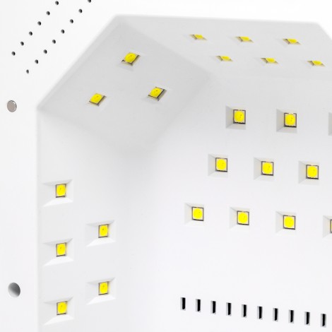 OCHO NAILS LED UV lampe X22 72W trådløs hvid med spejlbund — nærbillede af overflade