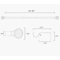 Carnice Teleskopický SZXIM 122-218 cm černá s kulatým hrotem v diamantech