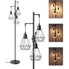 NEM TELJESÍTHETŐ EDISHINE padlólámpa 163 cm sötétített fekete LED E27 és 3 keret