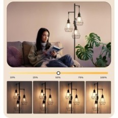 Ελλιπής λάμπα δαπέδου Edishine 163 cm Μαύρο με LED E27 και 3 κλουβιά