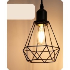 Lampada da terra edishina incompleta 163 cm in nero con LED E27 e 3 gabbie