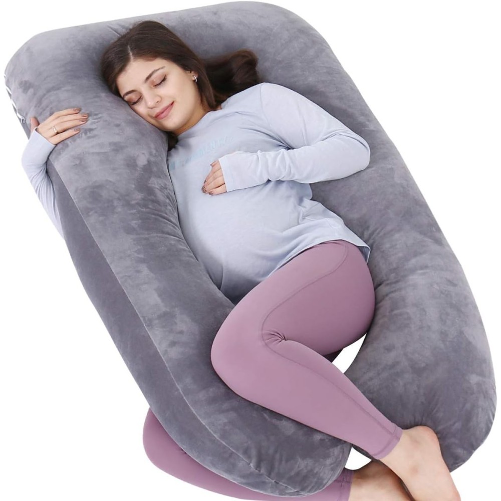 Pregnancy pillow AS Awesling U Gray with a velor pane removable
