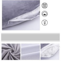 Oreiller de grossesse comme amenant u gris avec une vitre de velours amovible