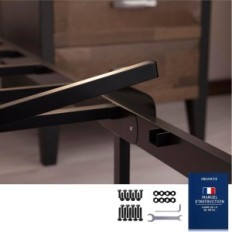 Dreamzie Bed 90x200 cm con telaio in metallo, 45 cm di altezza e un grande lavagna per appunti