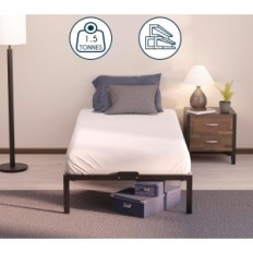 Dreamzie Bed 90x200 cm metallikehyksellä, 45 cm korkea ja suuri leikepöytä