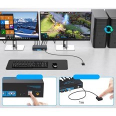 Epätäydellinen kytkin KVM AILVLVNG VP-SW273 4K1444Hz DISPLAYPORT 2XPC 2xMonitor USB 3.0 ohjaimella