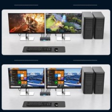 Interruptor incompleto KVM AILVLVNG VP-SW273 4K144Hz DisplayPort 2xPC 2xMonitor USB 3.0 com controlador