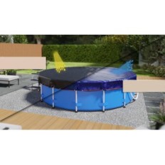 Basin Cover Planenfux PP01-BL 420cm (runde) Rund 366cm 2in1 Tilt PE 200g / m² for svømmebasseng 320-366 cm