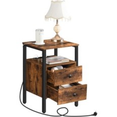 Ensemble utilisé de 2 tables de nuit Hoobro avec 2xNown + 2xusb