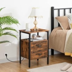 Ensemble utilisé de 2 tables de nuit Hoobro avec 2xNown + 2xusb