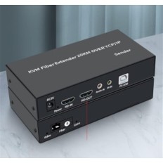Ei-täydellinen / käytetty KVM Extender HDMI + USB Fiber Optic 20 HP Audio / IR Full HD 1080p 1-kuitu SM