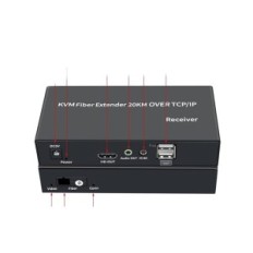 Não completo / usado KVM Extender HDMI + USB Fibra Óptica 20 HP Áudio / IR Full HD 1080P 1-Fibra SM