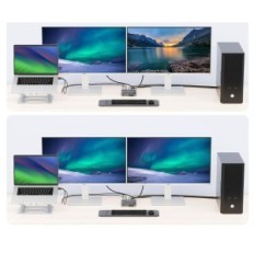 KVM 2xPC 2x USB- C HDMI 4K60Hz, USB 3.0, közös billentyűzet és egér