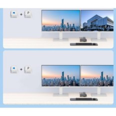 KVM 2XPC 2XMonitor USB-C HDMI 4K60Hz, USB 3.0, teclado comum e mouse