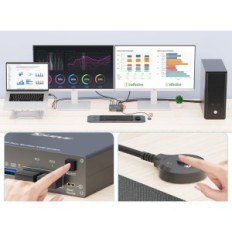 KVM 2xPC 2x USB- C HDMI 4K60Hz, USB 3.0, közös billentyűzet és egér