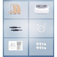 Set incompleto di 2 apparecchi acustici Delmicure VHP-1011 ANC 4 modalità. Controllo del volume