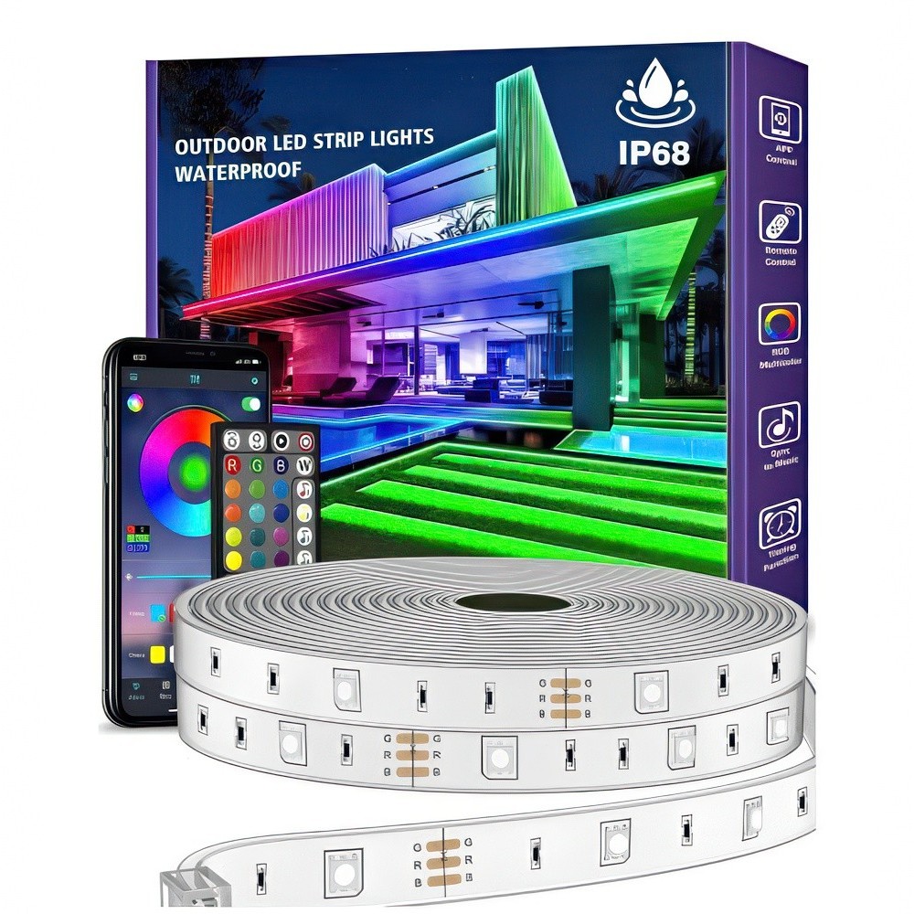 RGB 30 M IP68 LED-band Waterdicht Buiten met afstandsbediening en Bluetooth-besturing