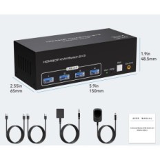 KVM SWITCH VPFET 2 PC 3 Näytöt 8k60hz 4k144hz DP HDMI USB 3.0