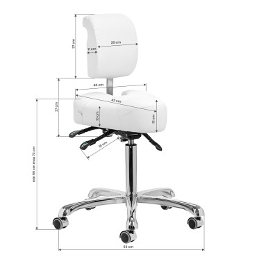 Giovanni podiatry stool 1005 white — front view
